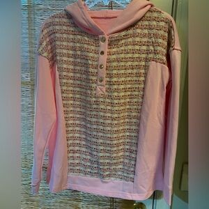 Pink hooded sweater. Brand new.